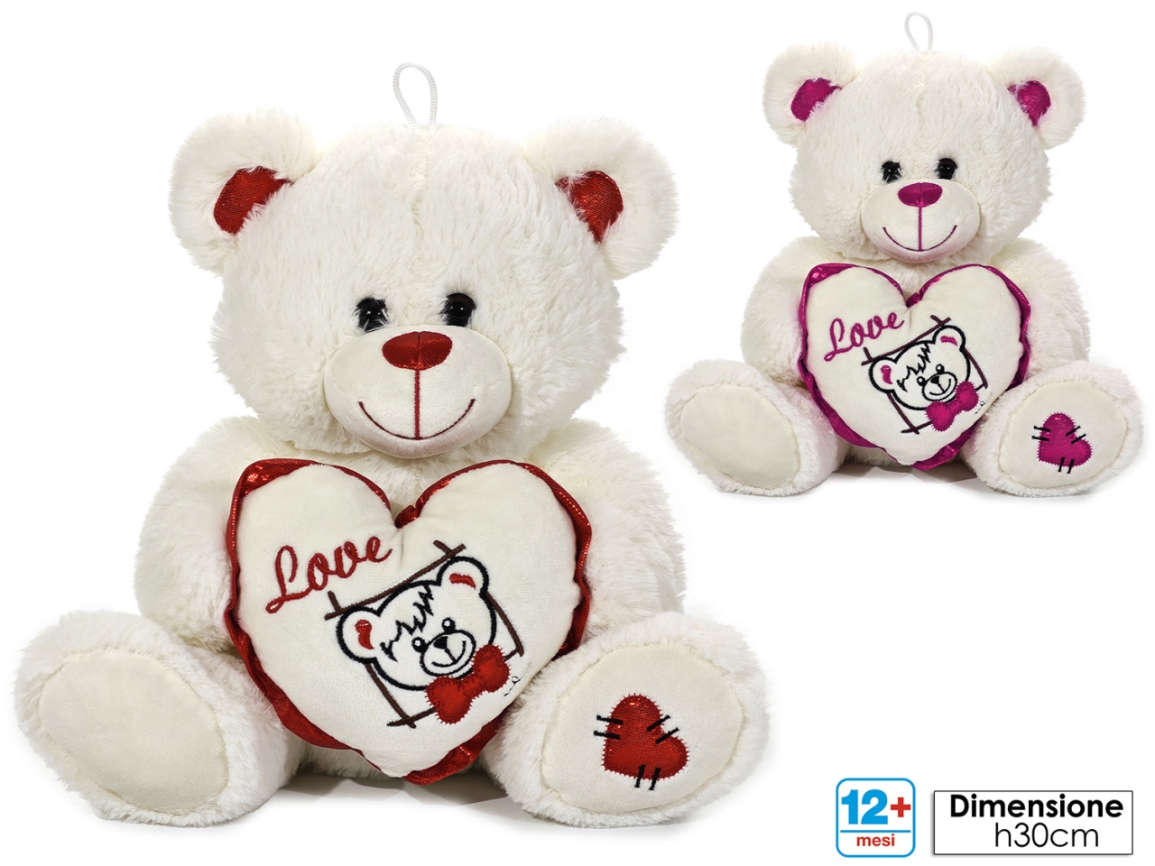 MORBIDOSI-ORSO CON CUORE H.30CM IN 2 ASS. 721509