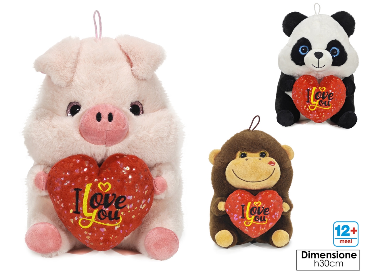 MORBIDOSI-ANIMALETTO CON CUORE H.25CM 3ASS. 721539