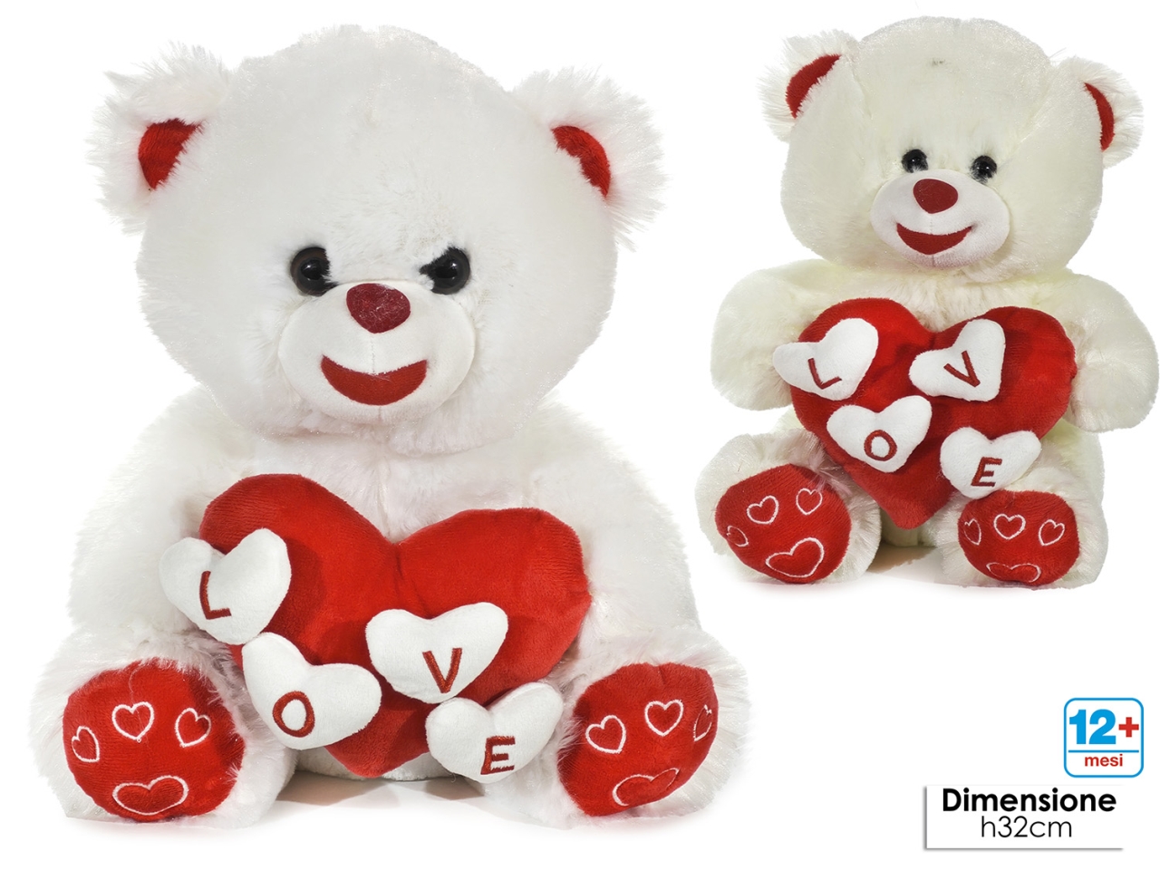 MORBIDOSI-ORSO CON CUORE H.32CM IN 2 ASS. 721871