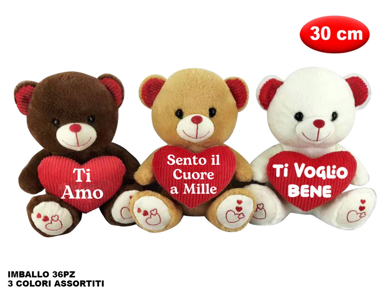 PELUCHE ORSO CON CUORE MORBID’ 30CM