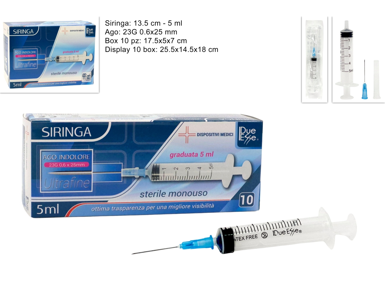 SIRINGA MONOUSO 5ML C/AGO 10 PZ DEV25009761
