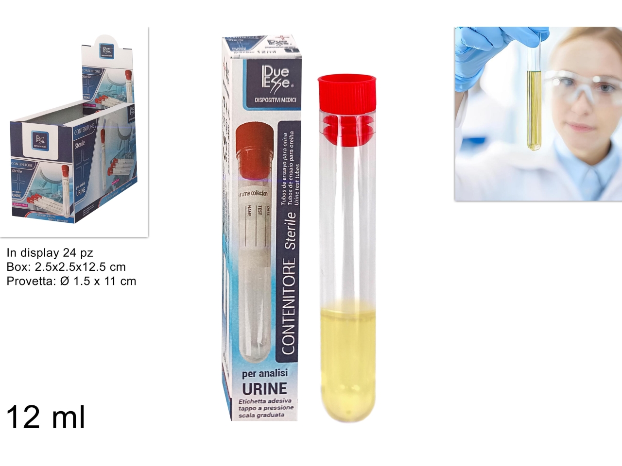 CONTENITORE PROVETTA URINE 12ML DEV25011701 CONTENITORE PROVETTA URINE 12ML DEV25011701