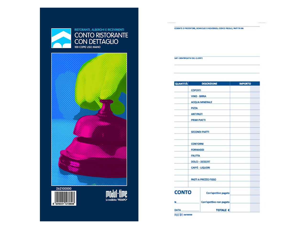 BLOCCO CONTO RISTORANTE 100FG USO MANO 262100000 BLOCCO CONTO RISTORANTE 100FG USO MANO 262100000