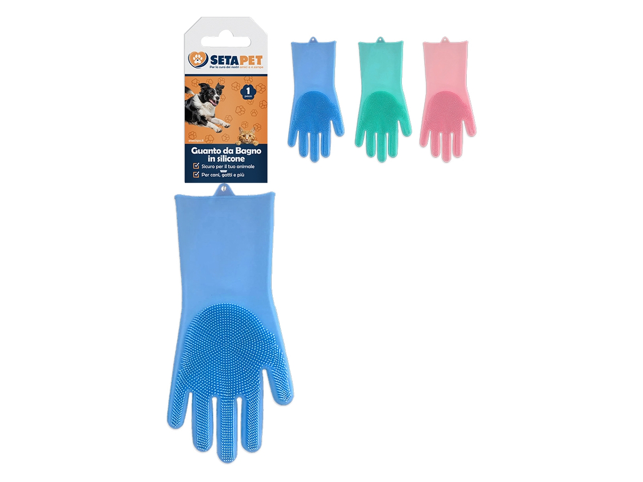 GUANTO DA BAGNO PER ANIMALI IN SILICONE 03737