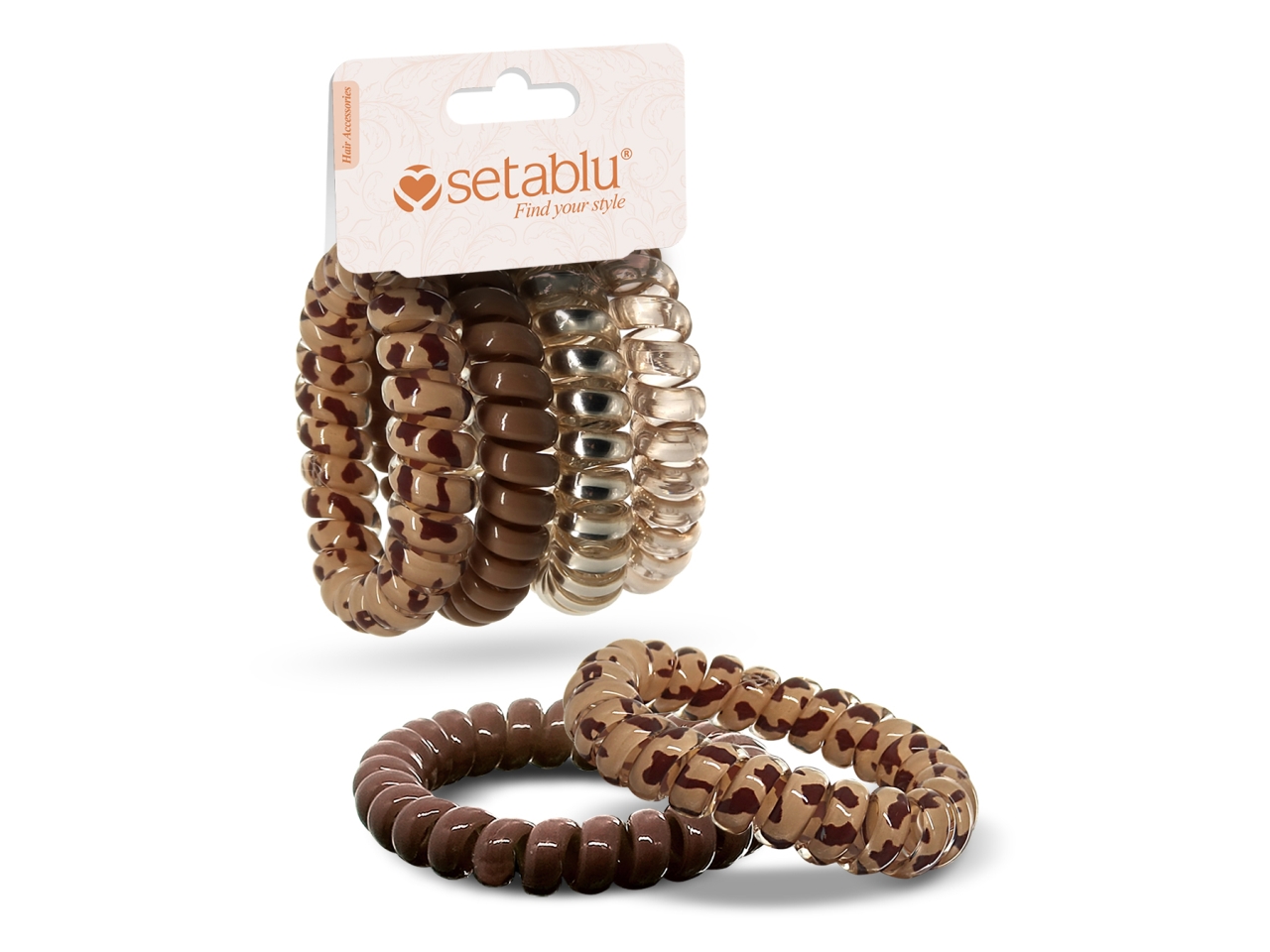ELASTICI CAPELLI A SPIRALE BEIGE/ORO ASS. 03852