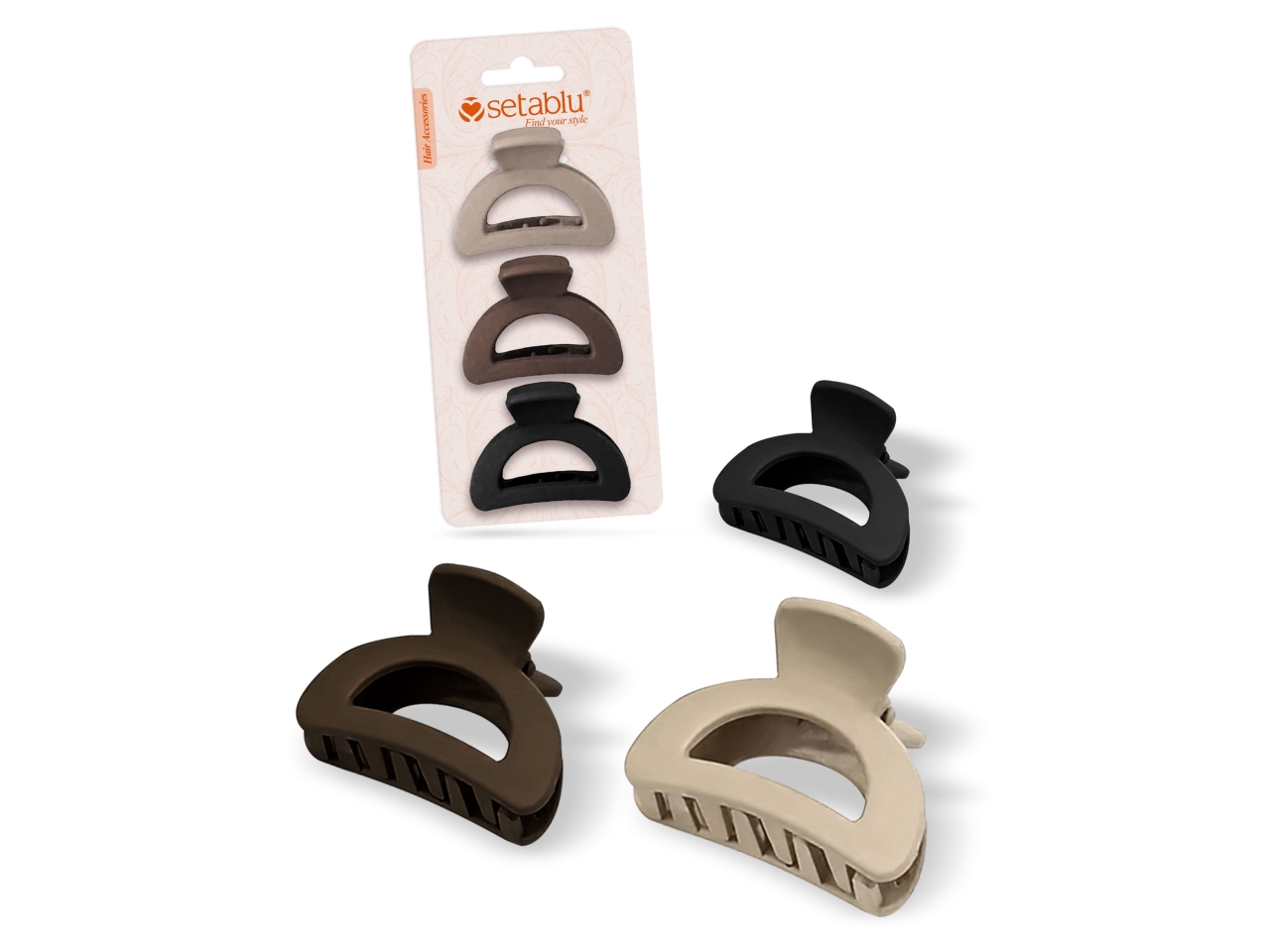 PINZA PER CAPELLI CODA SIRENA 3PZ ASS. 03867 PINZA PER CAPELLI CODA SIRENA 3PZ ASS. 03867