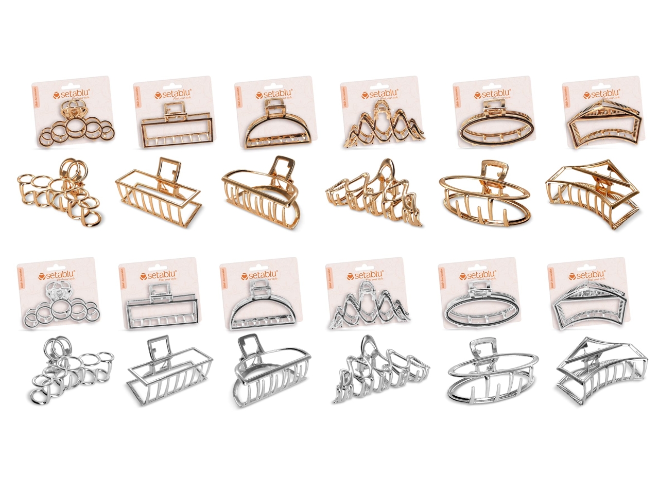 PINZA PER CAPELLI METALLO ORO ASS. 03872 PINZA PER CAPELLI METALLO ORO ASS. 03872