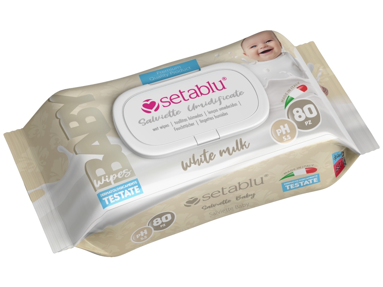 SALVIETTE BABY 80PZ WHITE MILK 62078