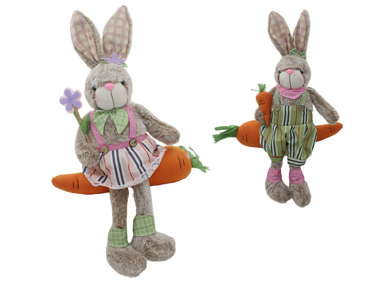 PELUCHE CONIGLIO SU CAROTA 36X56CM ASS. 62205