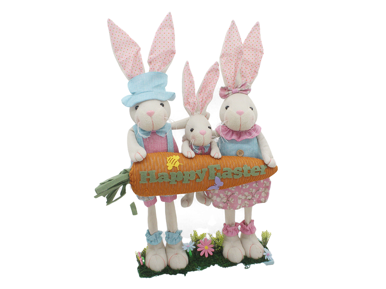 FAMIGLIA CONIGLI IN TESSUTO 45X65CM 62304 FAMIGLIA CONIGLI IN TESSUTO 45X65CM 62304