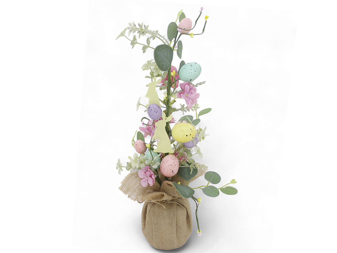 ALBERELLO 51CM C/UOVA COLORATE E BASE JUTA 62533 ALBERELLO 51CM C/UOVA COLORATE E BASE JUTA 62533