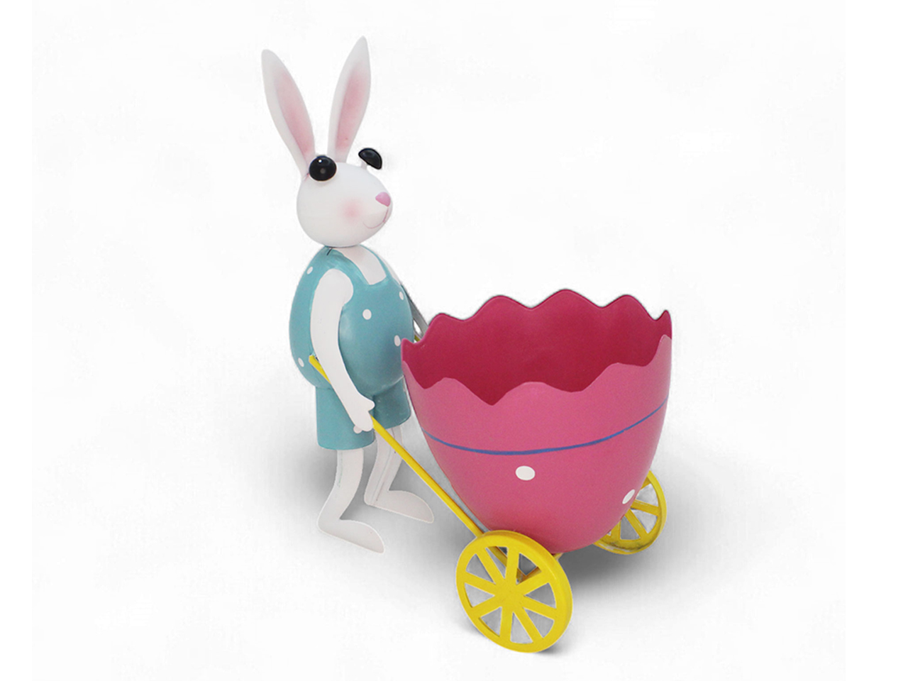 CONIGLIO IN METALLO C/CARIOLA UOVO 23X12X25CM62663