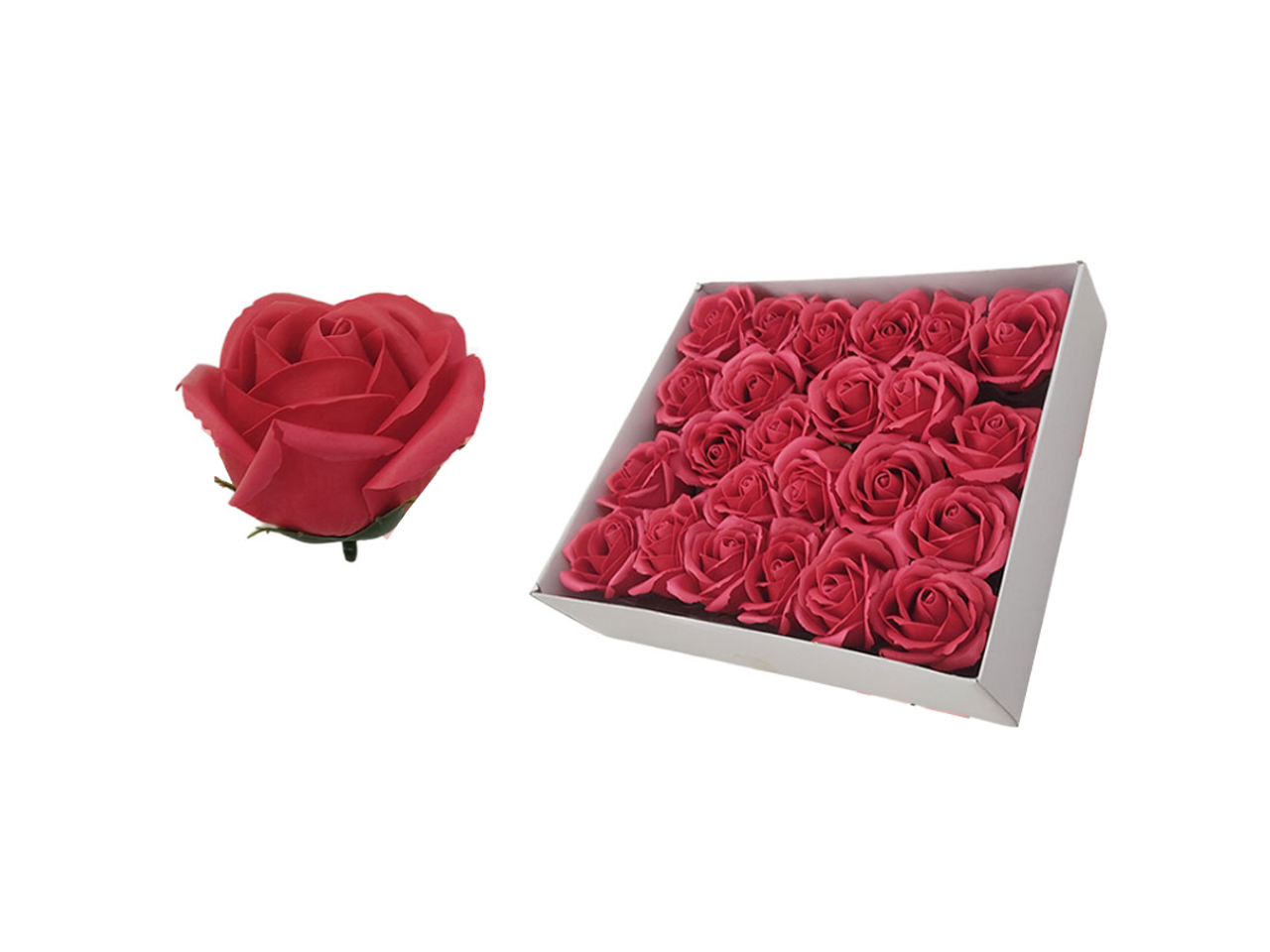 ROSE SAPONATE 8CM 24PZ ROSSO 11676