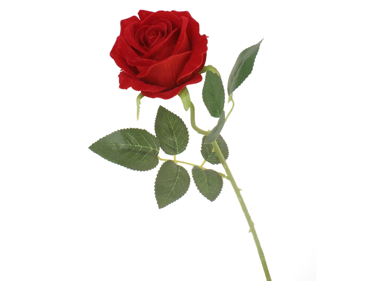 ROSA IN VELLUTO C/STELO 55CM ROSSO 68652