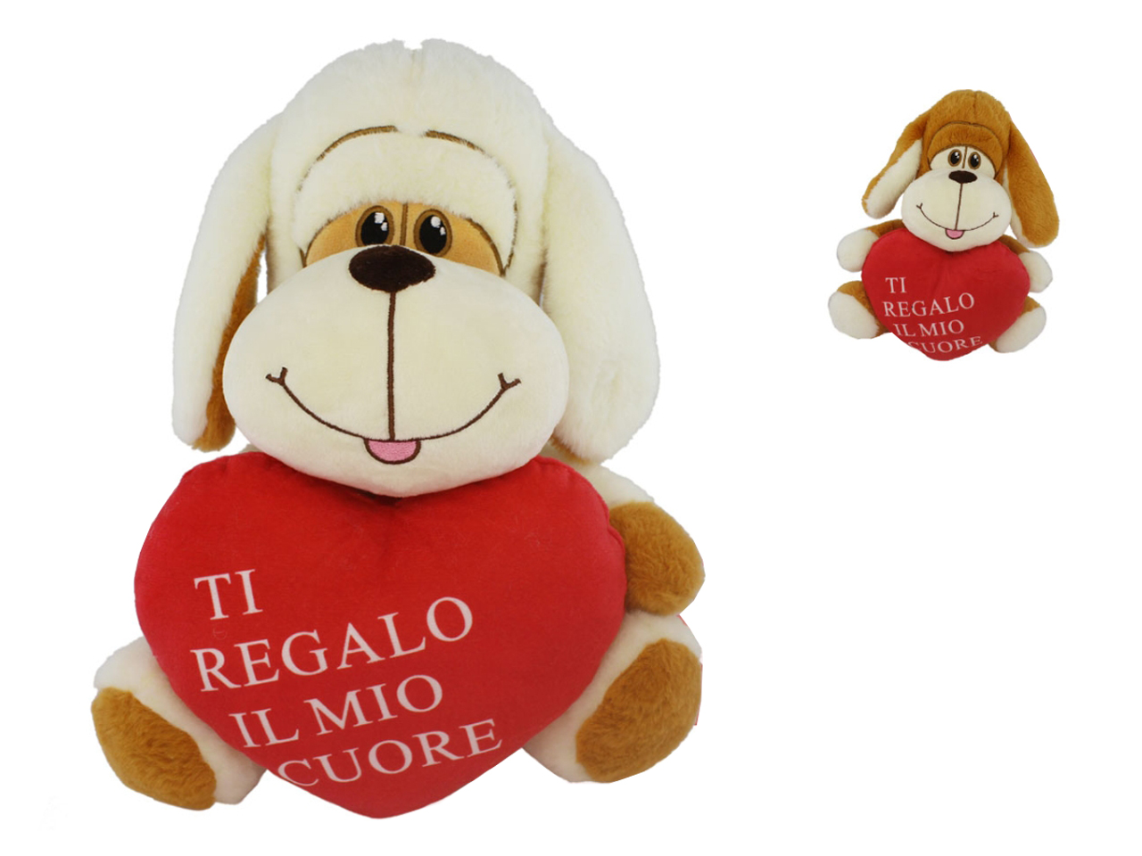 PELUCHE CANE 30CM CON CUORE COL. ASS. 92867