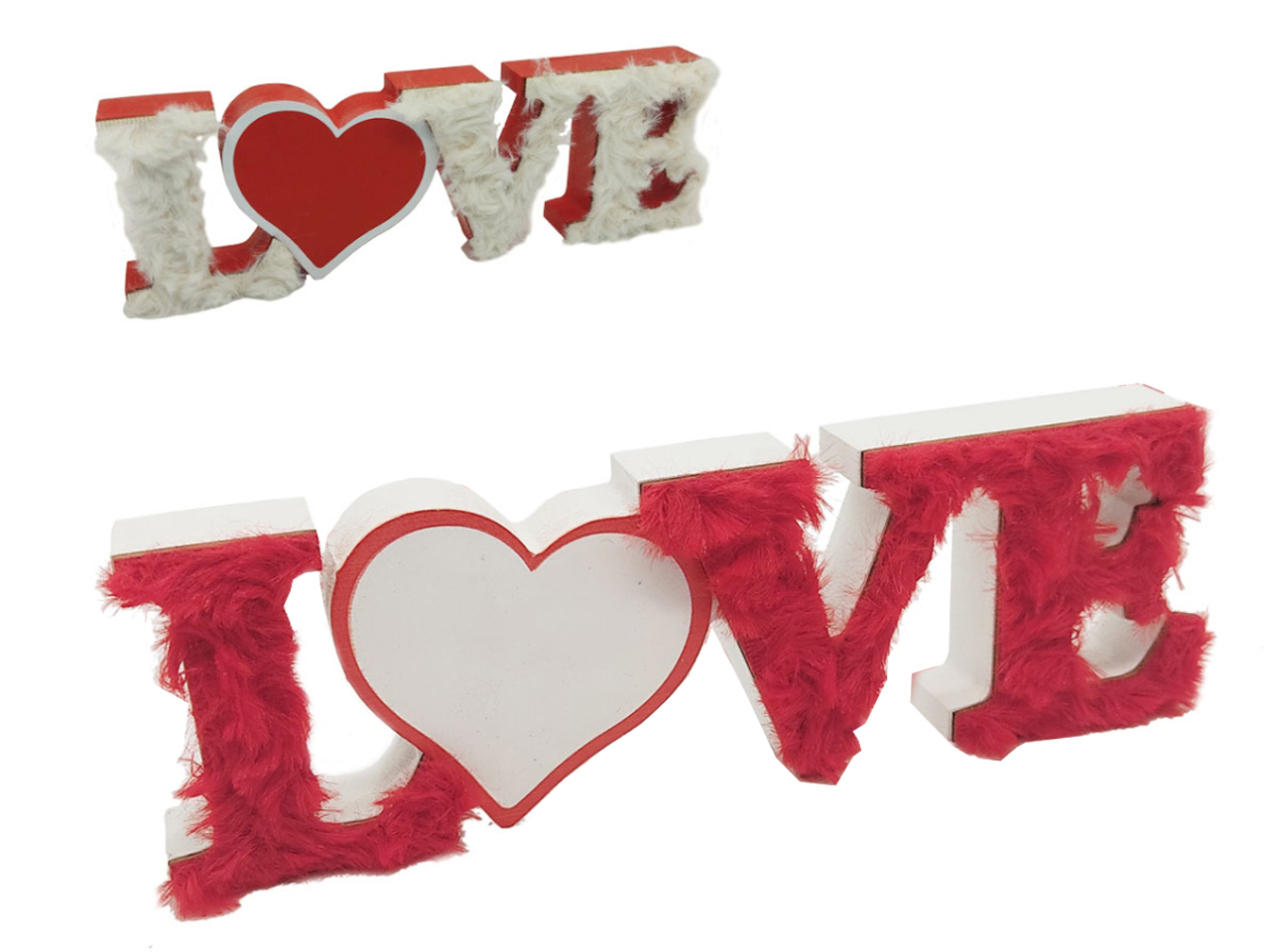 SCRITTA LEGNO LOVE C/PELUCHE 22X7CM ASS. 95622