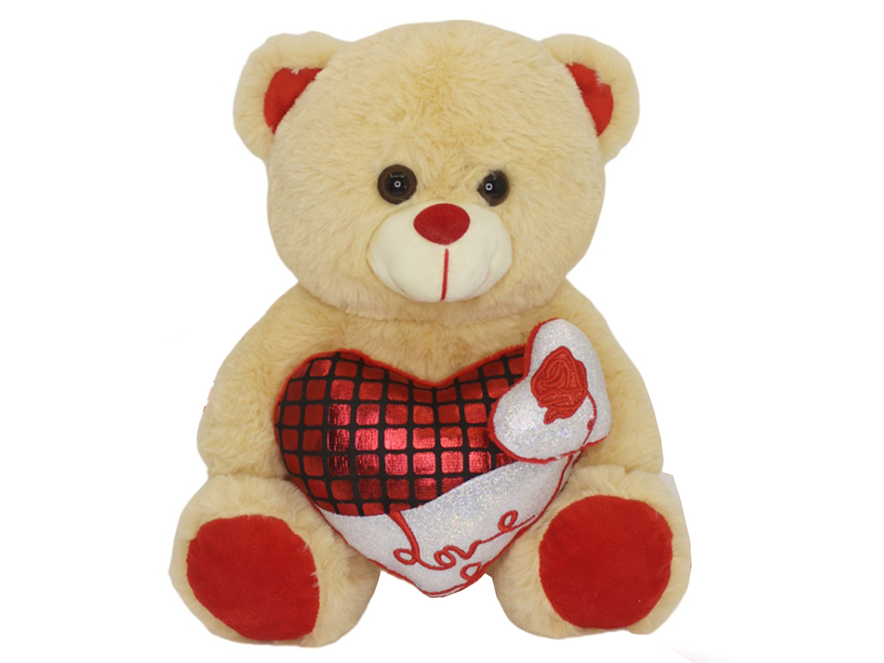 PELUCHE ORSO 25CM CON CUORE BICOLORE 97971