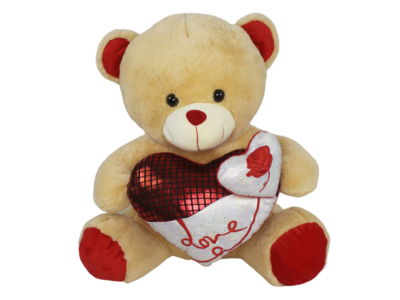 PELUCHE ORSO 55CM CON CUORE BICOLORE 97995 PELUCHE ORSO 55CM CON CUORE BICOLORE 97995