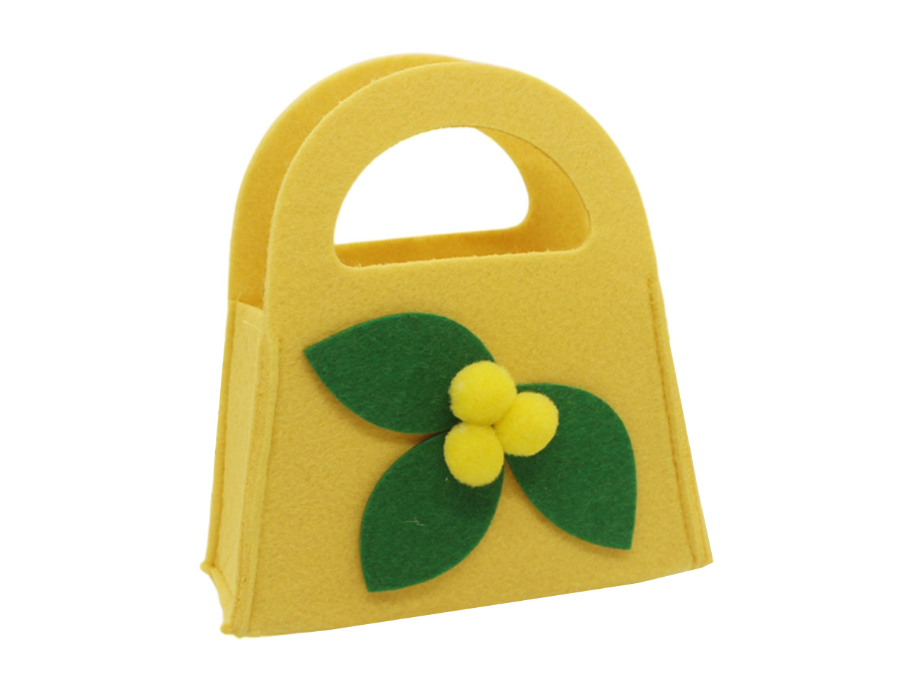 BORSETTA IN FELTRO CON MIMOSA 16X16 GIALLA 99289 BORSETTA IN FELTRO CON MIMOSA 16X16 GIALLA 99289