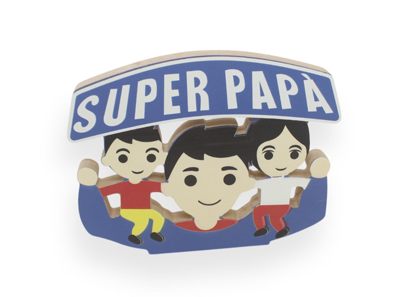 SCRITTA LEGNO SUPER PAPA’ 18X15CM 60256