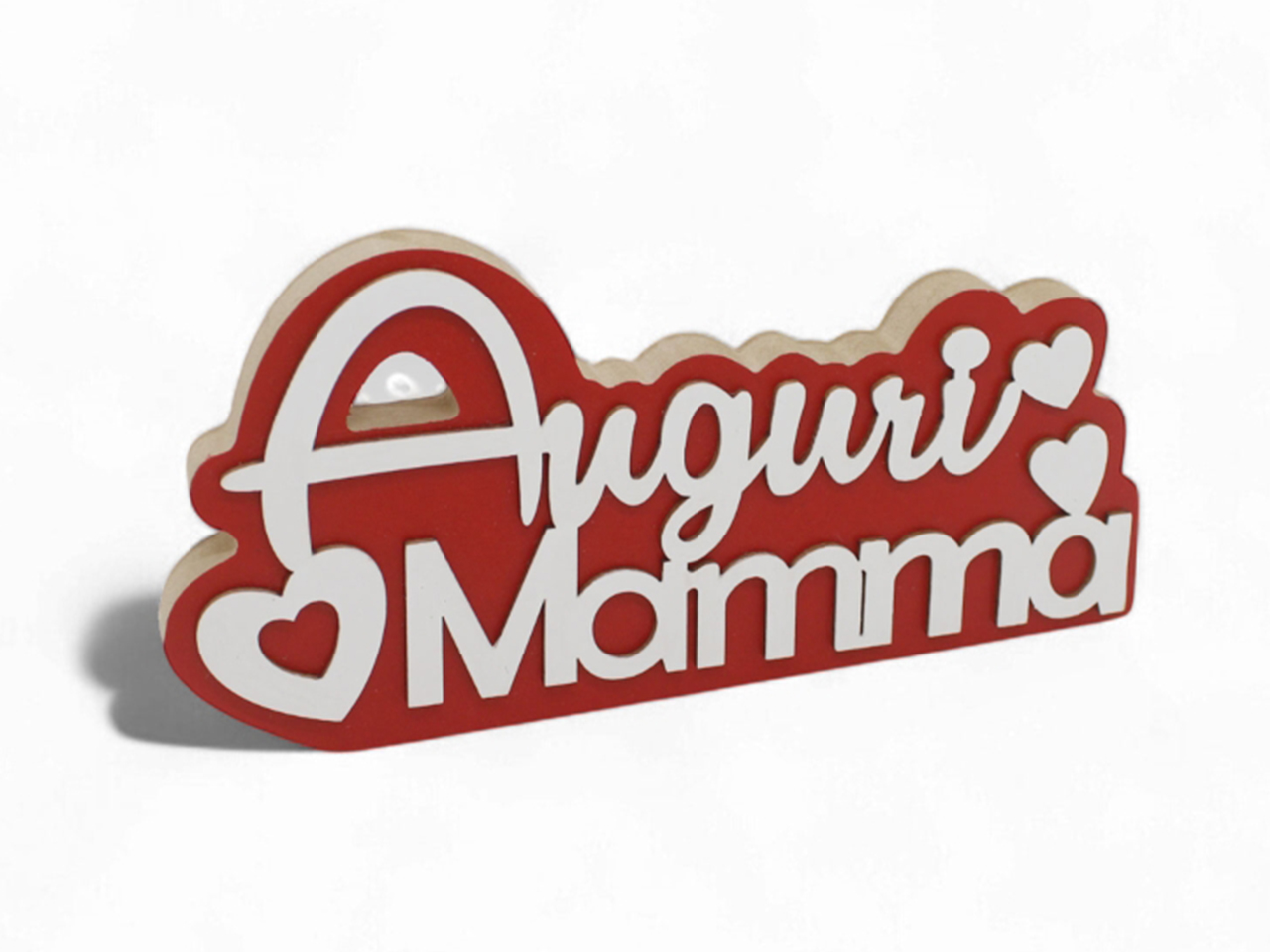 SCRITTA LEGNO AUGURI MAMMA 23X12CM 60348