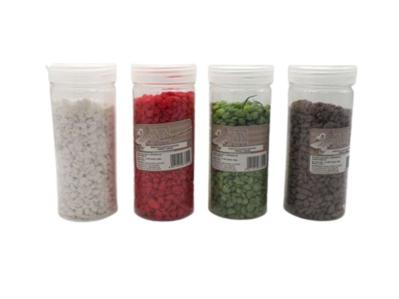 GHIAINO BARATTOLO IN PLASTICA 400GR 4 COLORI ASS.