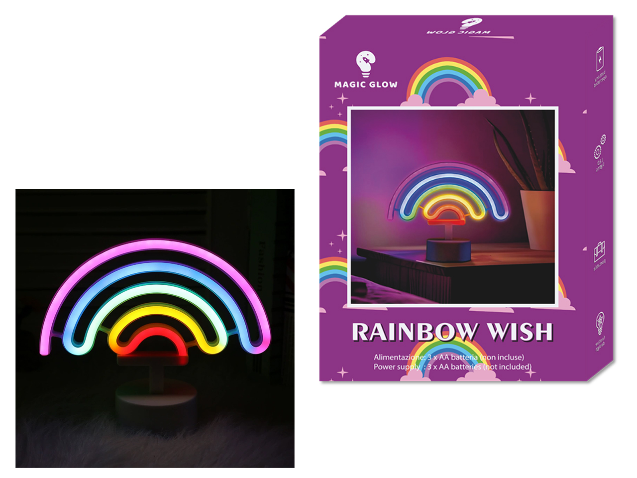 RAIMBOW WISH STAND LUCE LED COLOR BATT. FL-RB-01