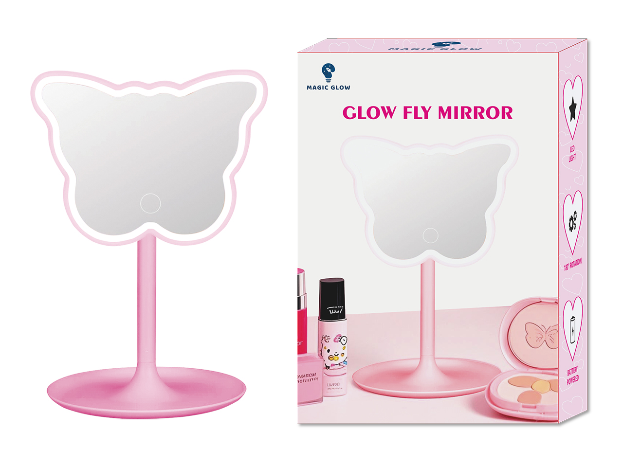 GLOW FLY STAND SPECCHIO LUCELED BIANCO BATT.125003