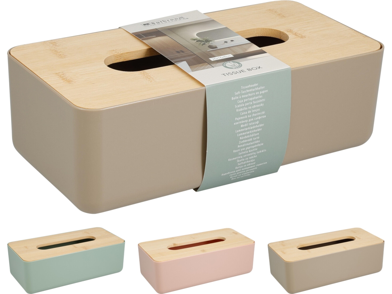 PORTA FAZZOLETTI BAMBU26X13X8CM 3COL.ASS.170494820
