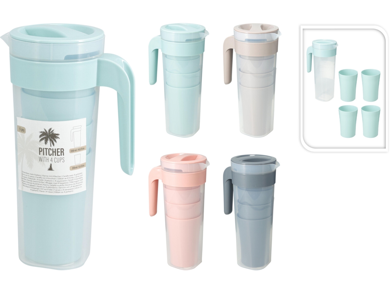 CARAFFA CON 4 BICCHIERI 4ASS. 314420340 CARAFFA CON 4 BICCHIERI 4ASS. 314420340