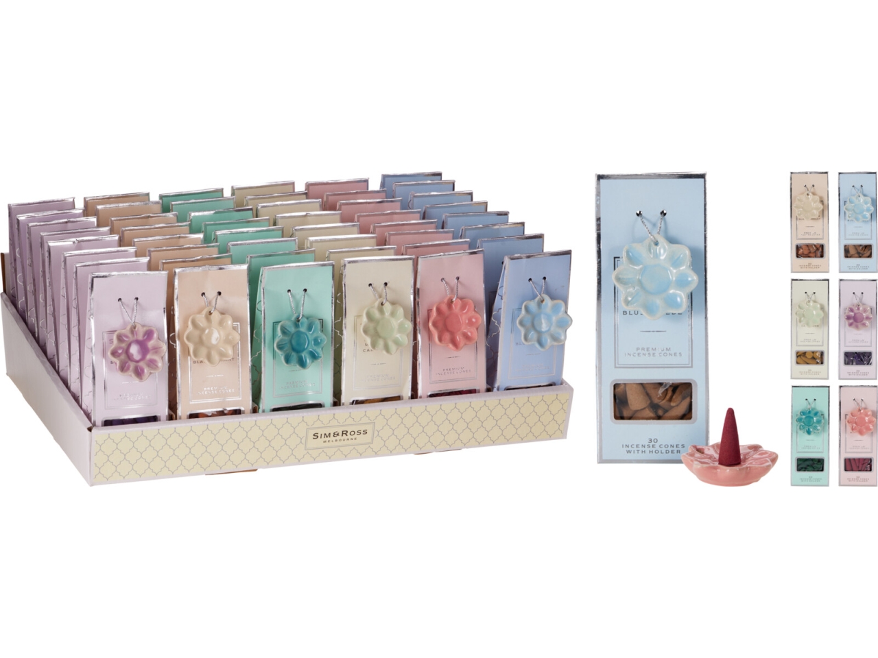 CONI INCENSO 30PZ C/BASE 6ASS. A89000110