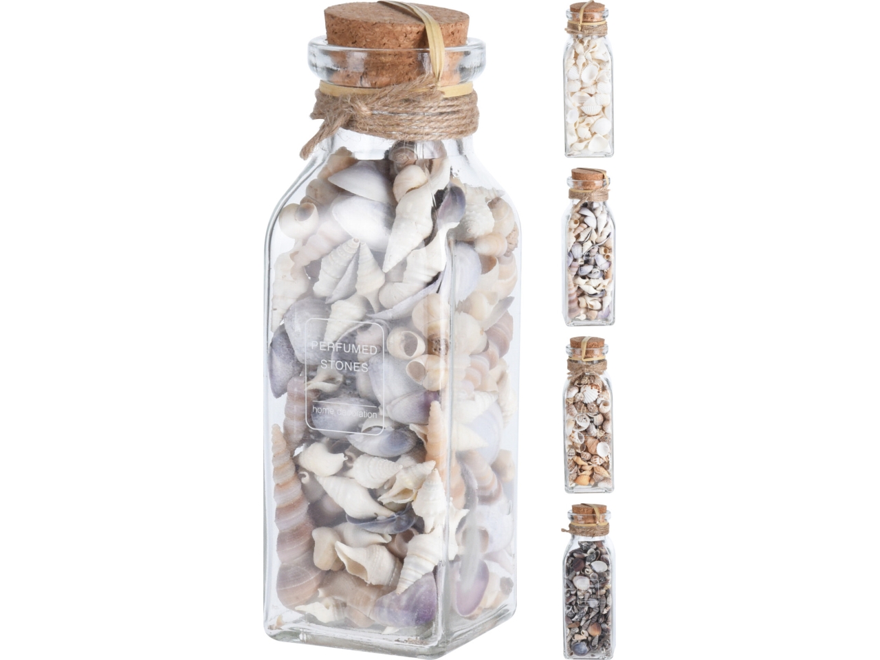 CONTENITORE VETRO C/CONCHIGLIE6X19CM4ASS.D22300500