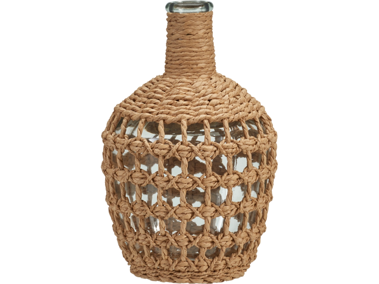 VASO BOTTIGLIA VETRO CON CORDA 16X26CM LA4000270 VASO BOTTIGLIA VETRO CON CORDA 16X26CM LA4000270