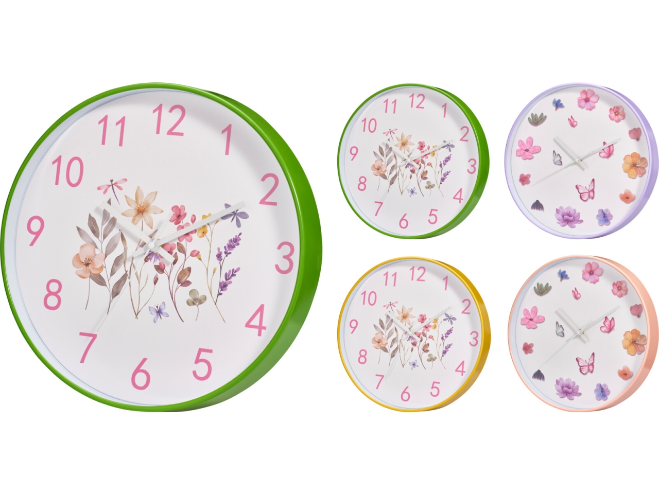 OROLOGIO DA PARETE 30CM C/FIORI 4ASS. NB1250230