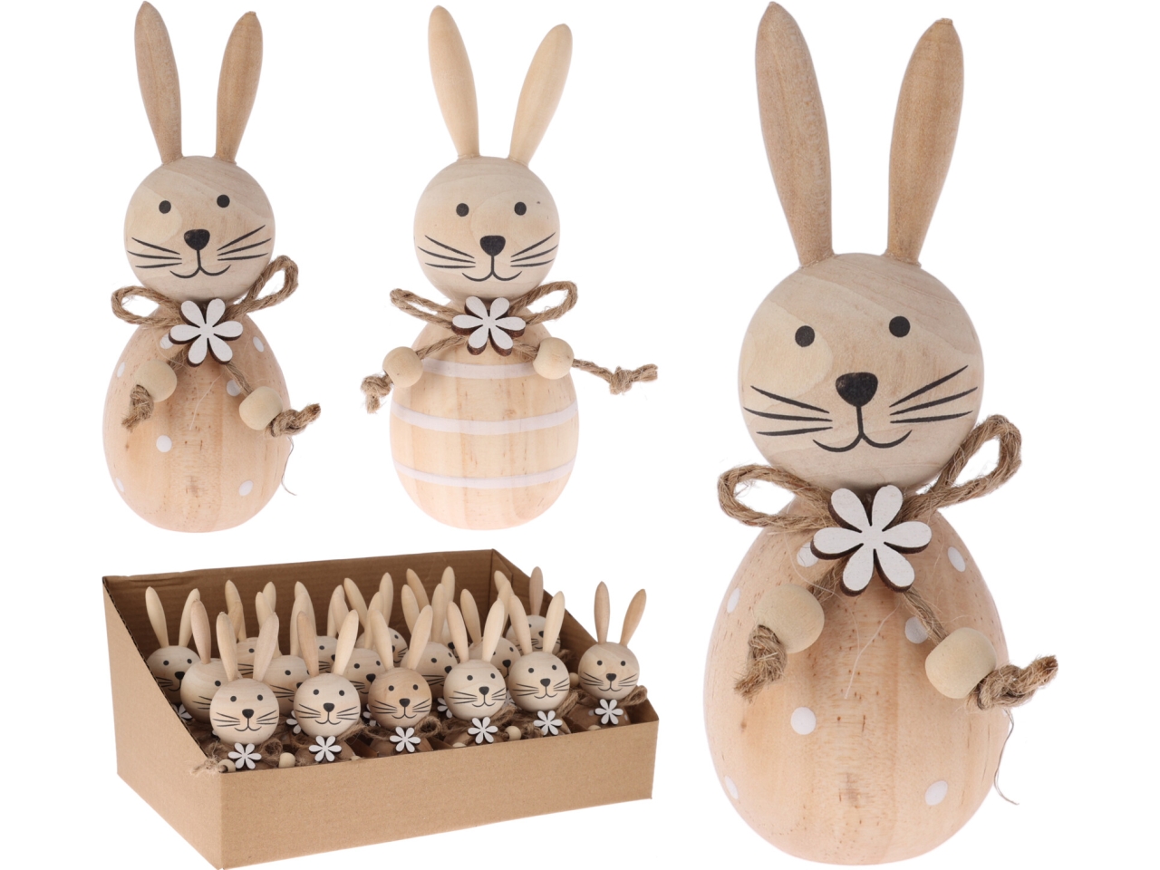 CONIGLIO LEGNO DECORATO 11CM 2ASS. GR8000770