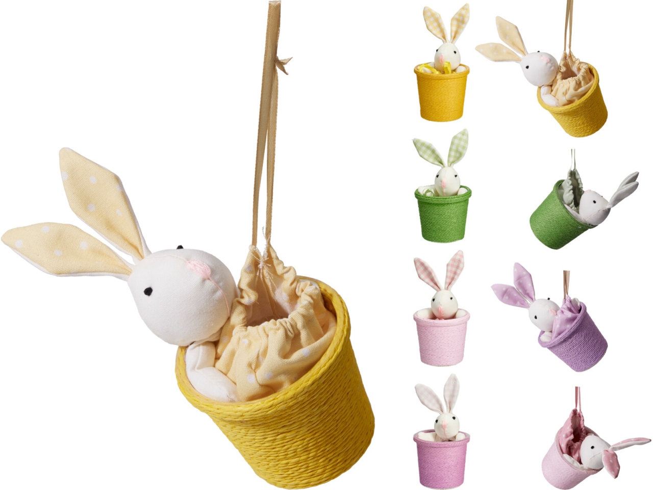 CONIGLIETTO C/CESTINO 10X20CM COL.ASS. PL4200190