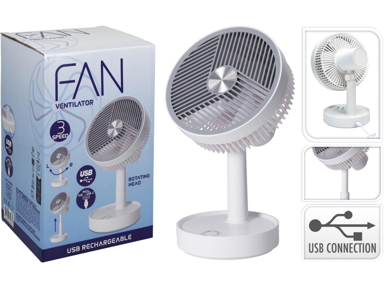 VENTILATORE DA TAVOLO USB 13CM 109000520 VENTILATORE DA TAVOLO USB 13CM 109000520