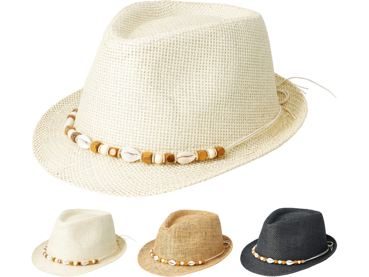 CAPPELLO PAGLIA ADULTI C/CONCHI.3COL.ASS.CY8901850 CAPPELLO PAGLIA ADULTI C/CONCHI.3COL.ASS.CY8901850