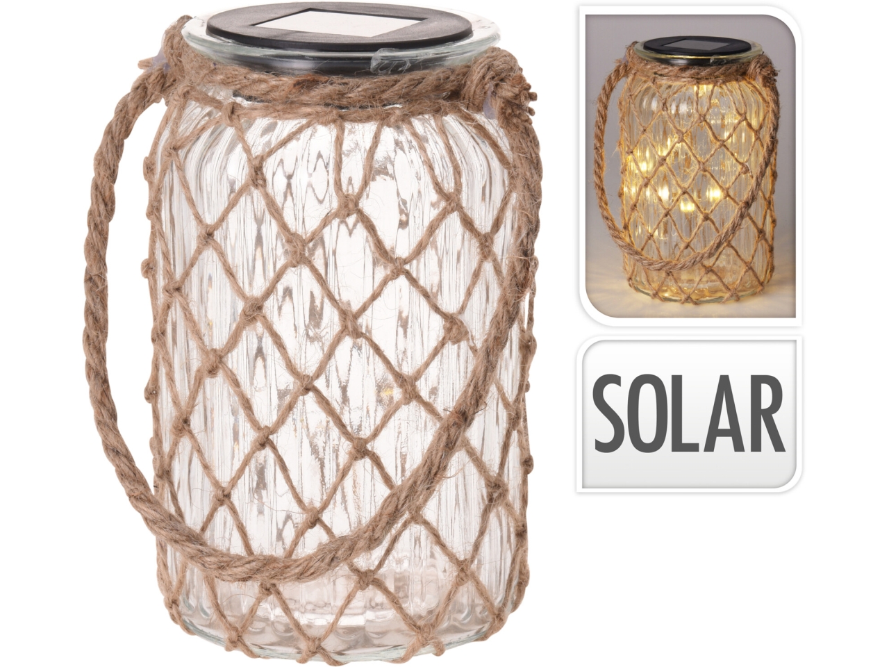 LANTERNA VETRO SOLARE C/MANICO11X18CM HC6701810