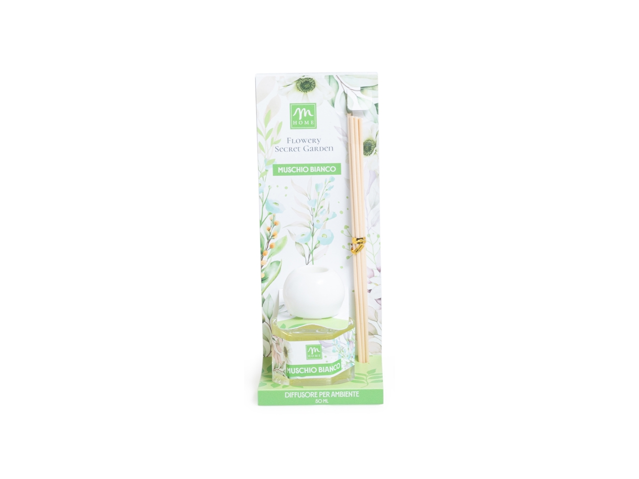 DIFFUSORE C/BACCHETTE 50ML MUSCHIO BIANCO 37889 DIFFUSORE C/BACCHETTE 50ML MUSCHIO BIANCO 37889