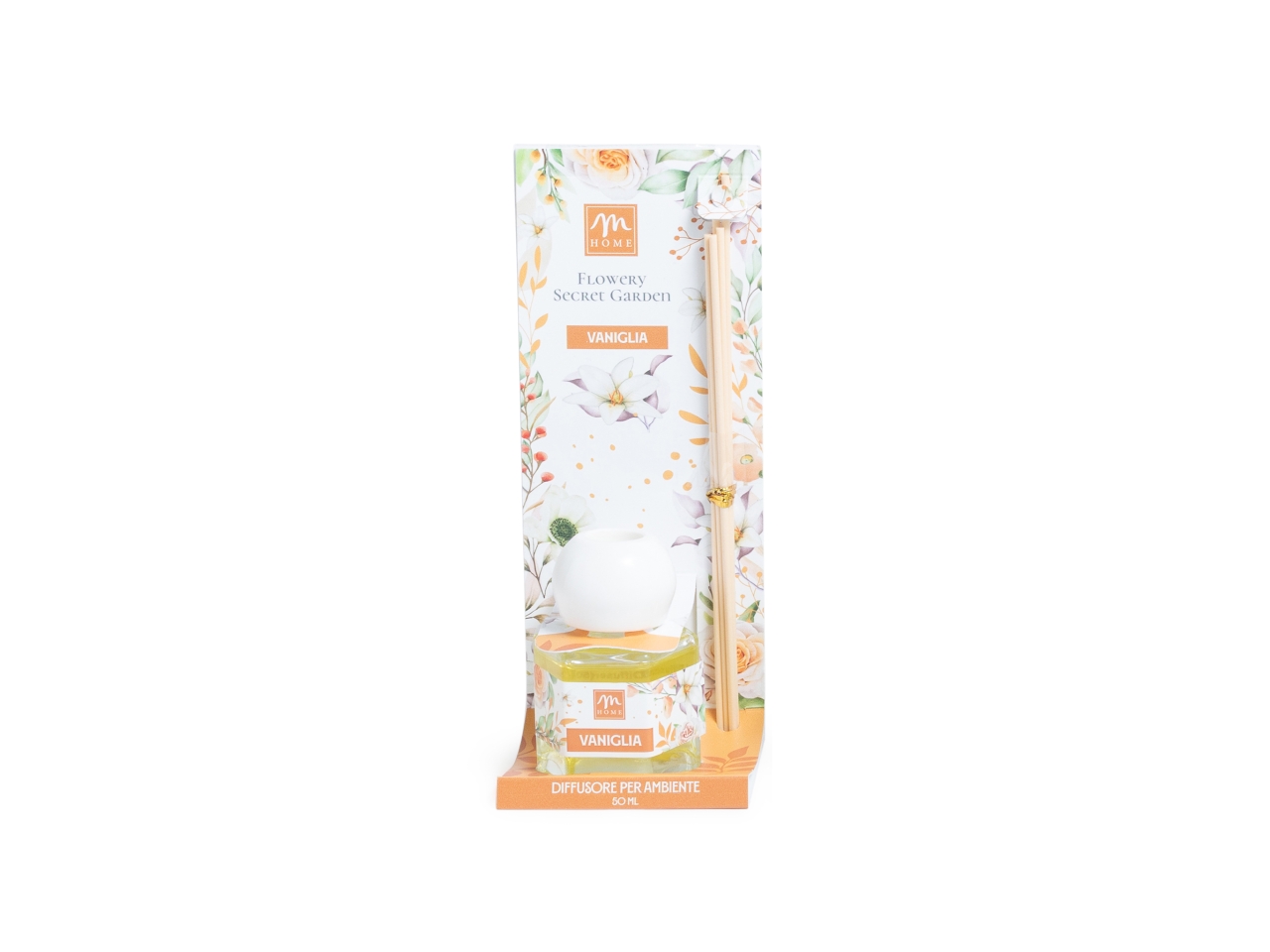 DIFFUSORE C/BACCHETTE 50ML VANIGLIA 37780 DIFFUSORE C/BACCHETTE 50ML VANIGLIA 37780