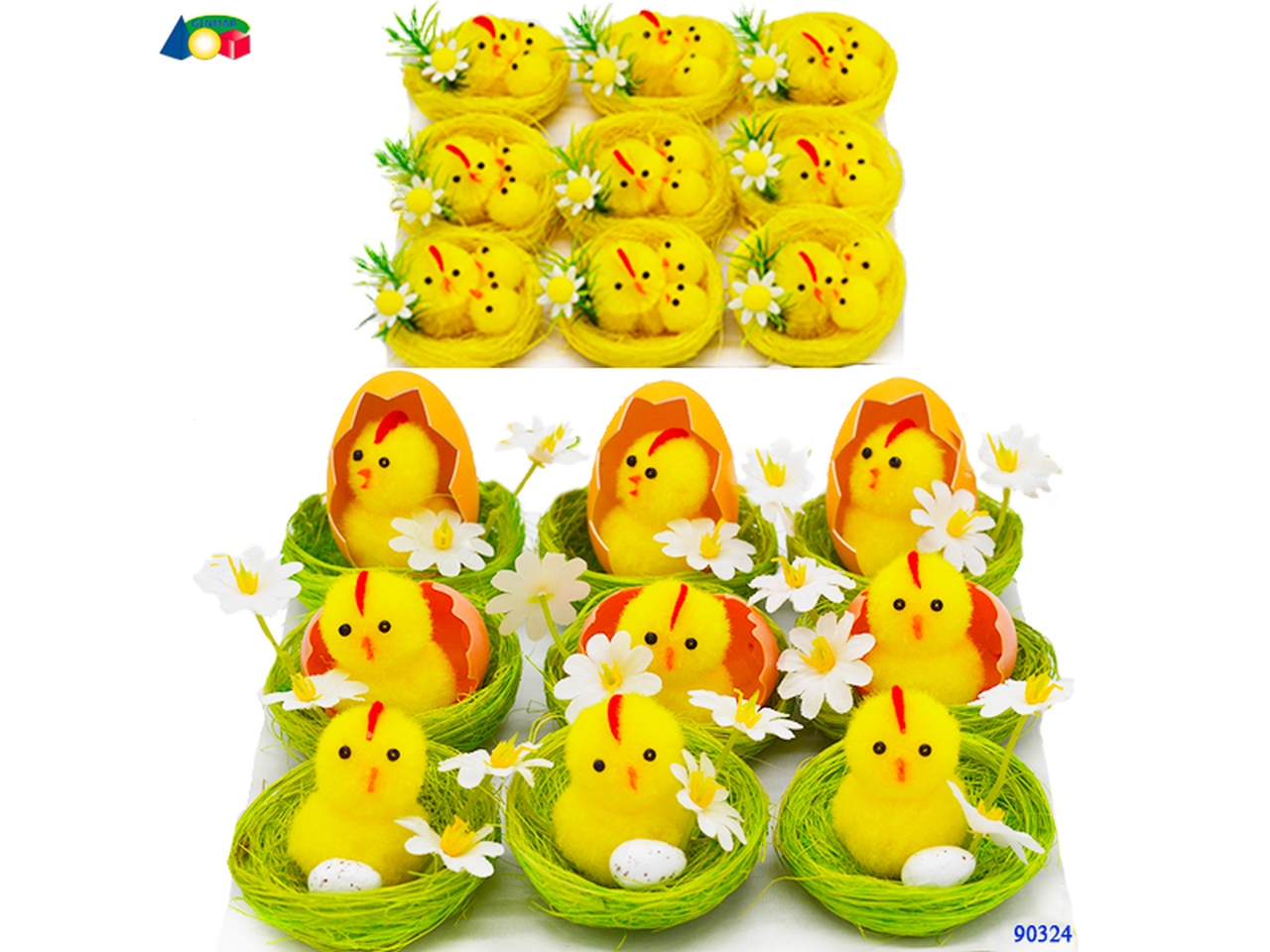 NIDO C/CHIOCCIA E PULCINI CONF.9PZ ASS. 90324