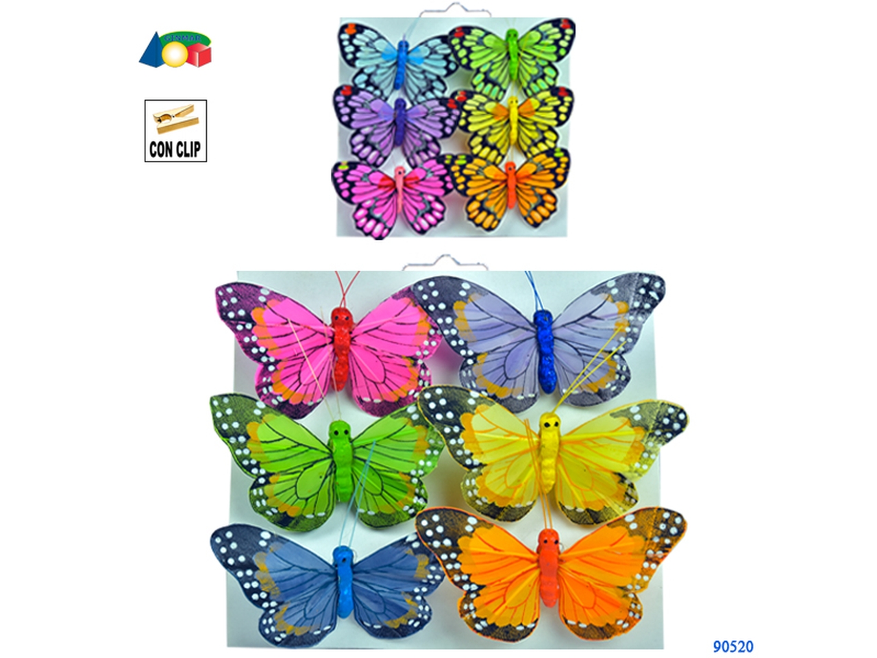 FARFALLE C/CLIP CONF.6PZ ASS. 90520