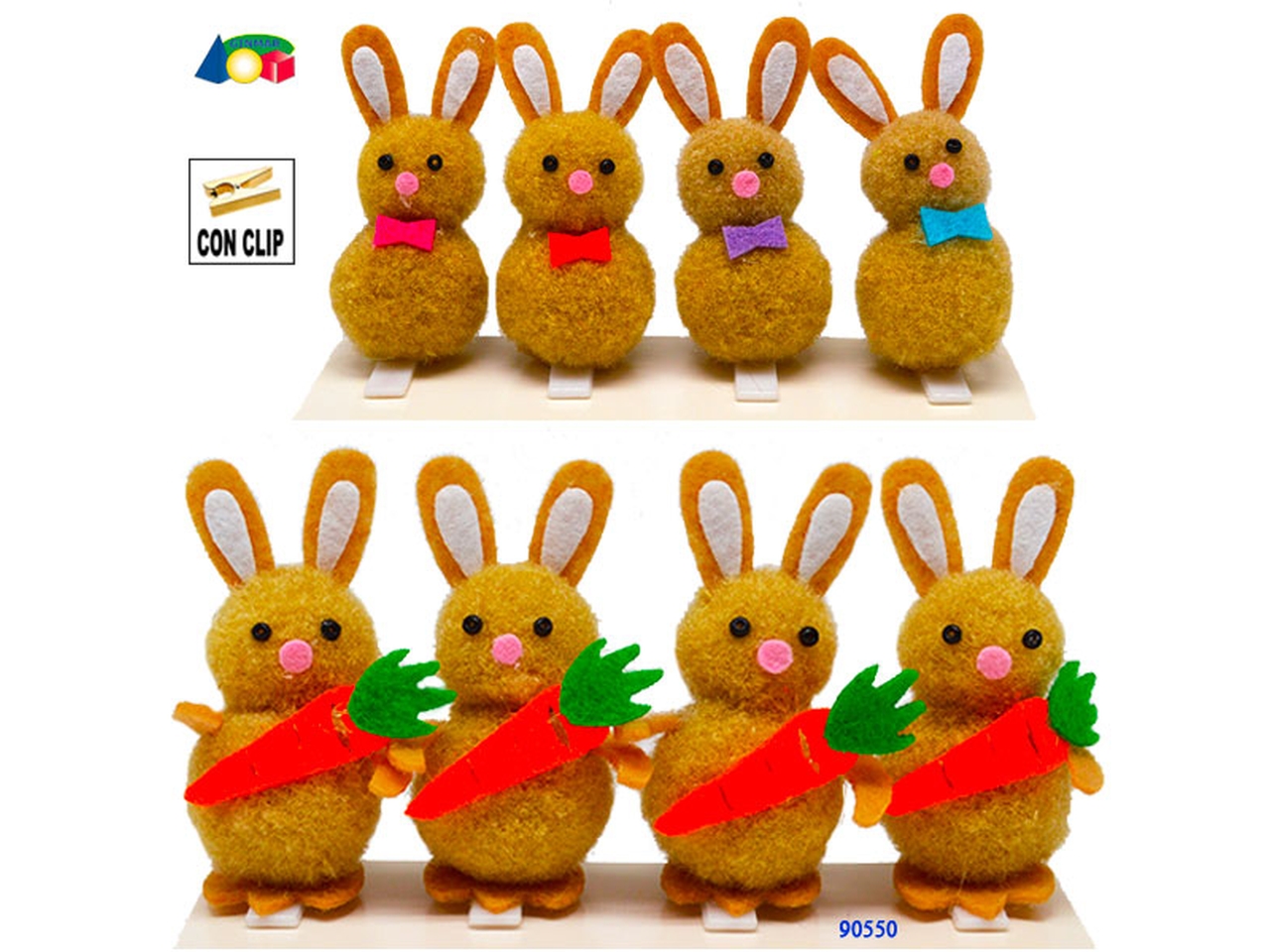 CONIGLI C/CLIP CONF.4PZ ASS. 90550