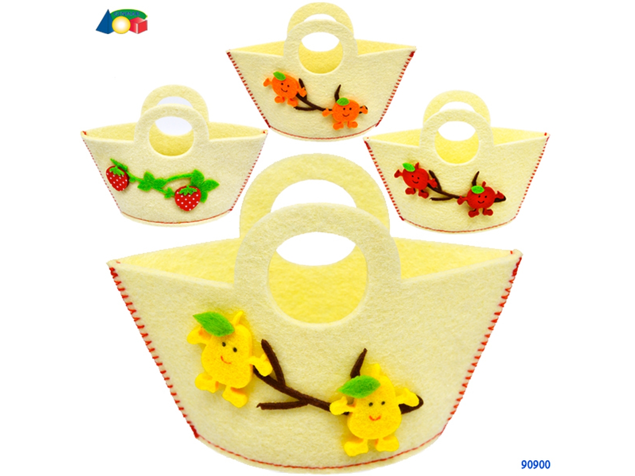 BORSA FELTRO CON DECORI FRUTTA 4 ASS. 90900 BORSA FELTRO CON DECORI FRUTTA 4 ASS. 90900