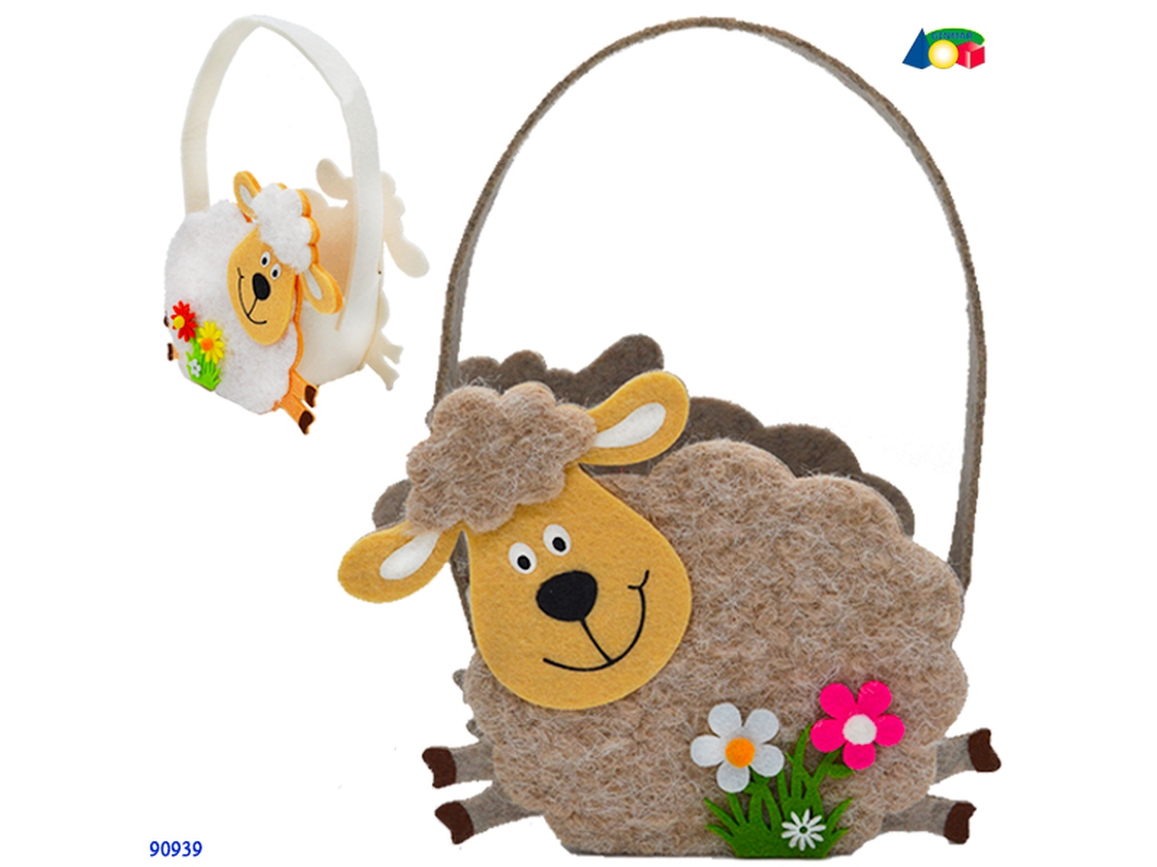 PECORELLA CONTENITORE FELTRO C/MANICO ASS. 90939