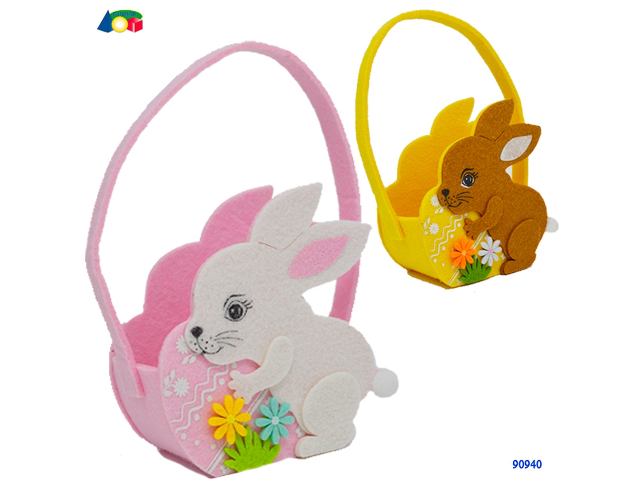 CONIGLIO CONTENITORE FELTRO C/MANICO ASS. 90940