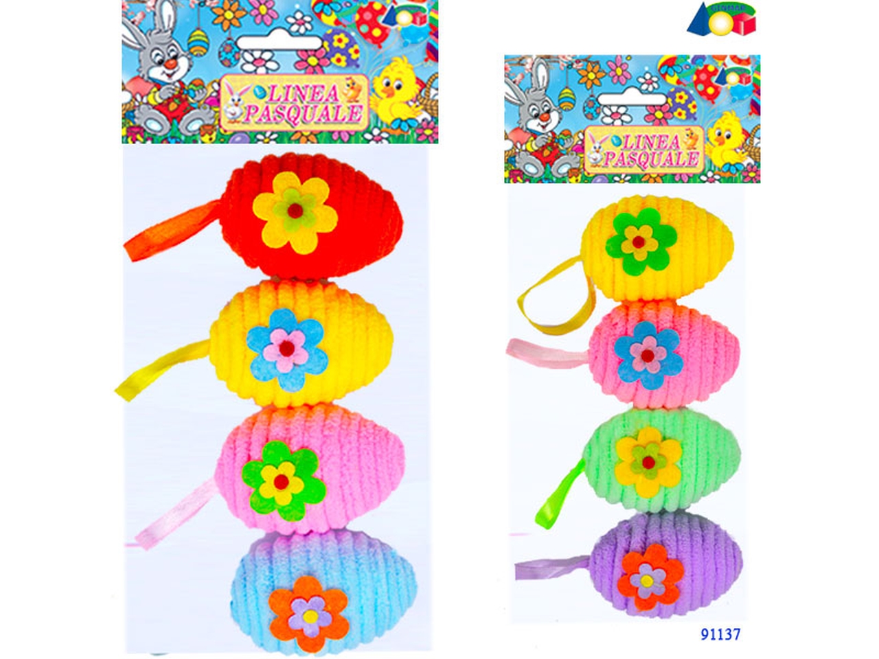 OVETTE TESSUTO C/APPLIC/FIORE CONF4PZ ASS. 91137