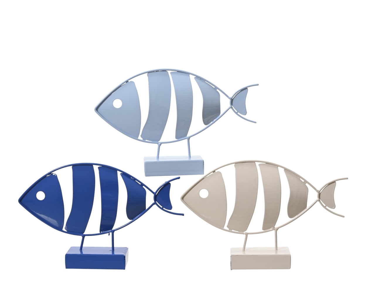 PESCE IN METALLO 3 ASS. 5x28xH.18CM 873113 PESCE IN METALLO 3 ASS. 5x28xH.18CM 873113