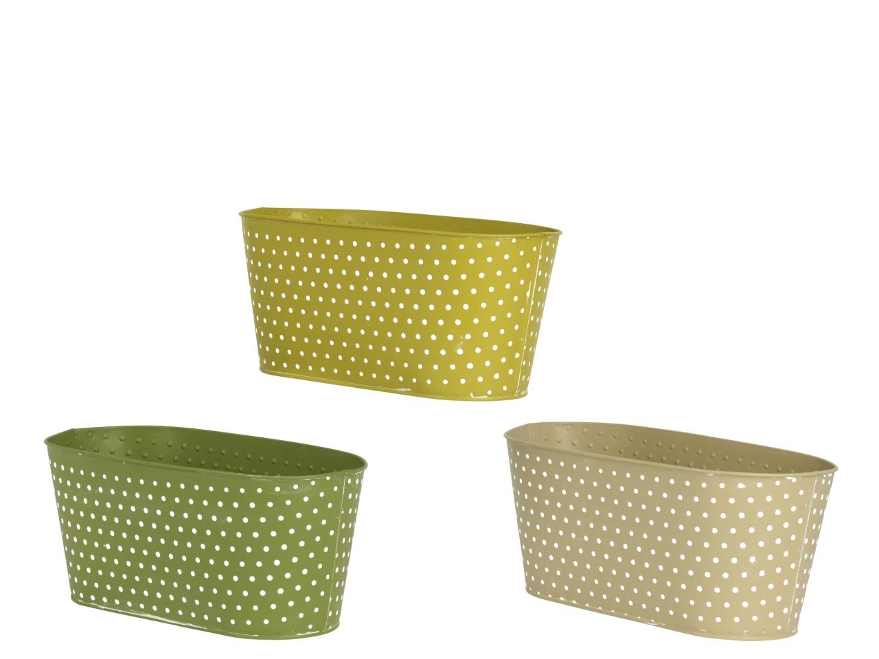 VASO OVALE METALLO 3 ASS. 28x14xH.12.5CM 870711